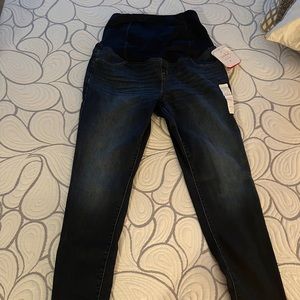 Maternity Over Belly Dark Skinny Jeans Never Worn